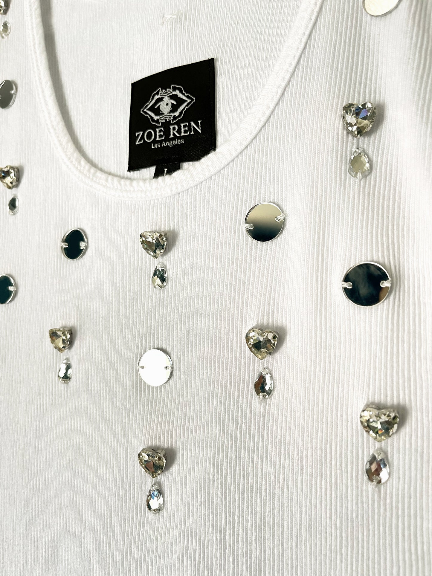 SHAPE OF MY HEART - Embellished Mirror Tank